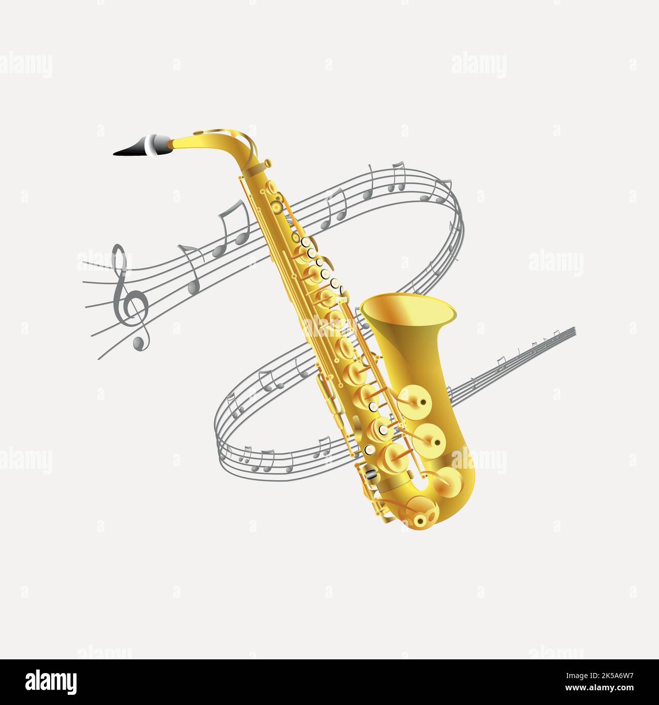 Saxophone clipart, music instrument illustration vector Stock Vector