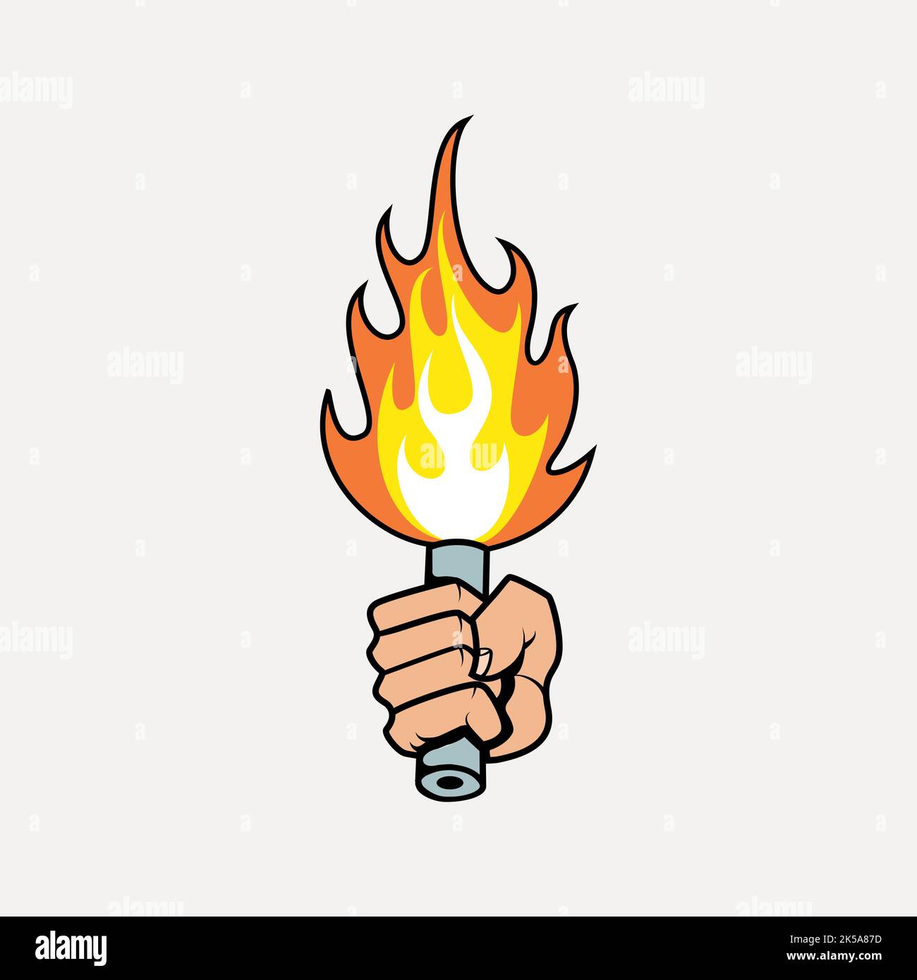 Holding torch clipart, hand gesture illustration vector Stock Vector