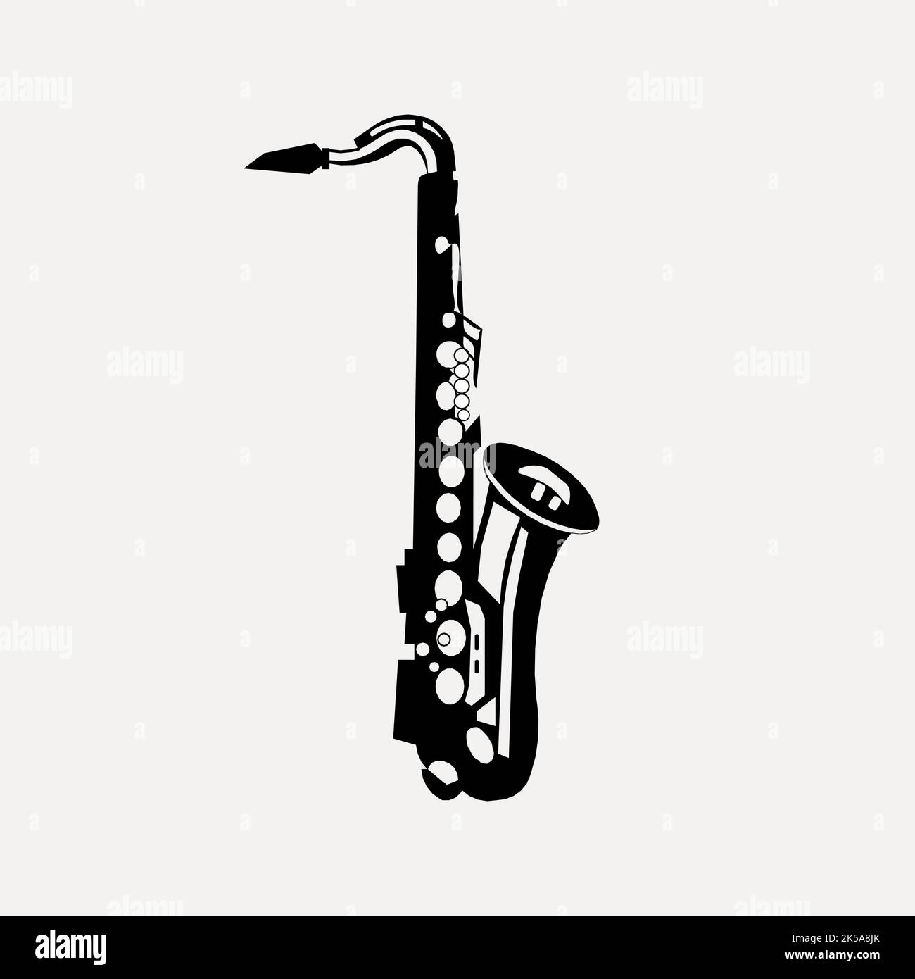 Saxophone silhouette clipart, music instrument illustration vector