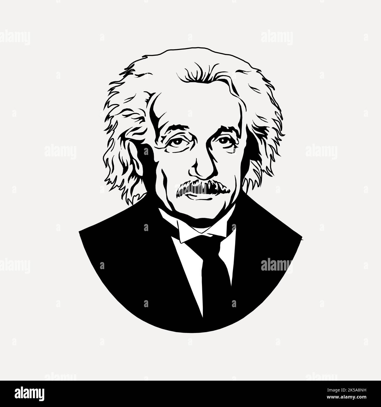 Albert Einstein clipart, physicist portrait illustration vector Stock ...