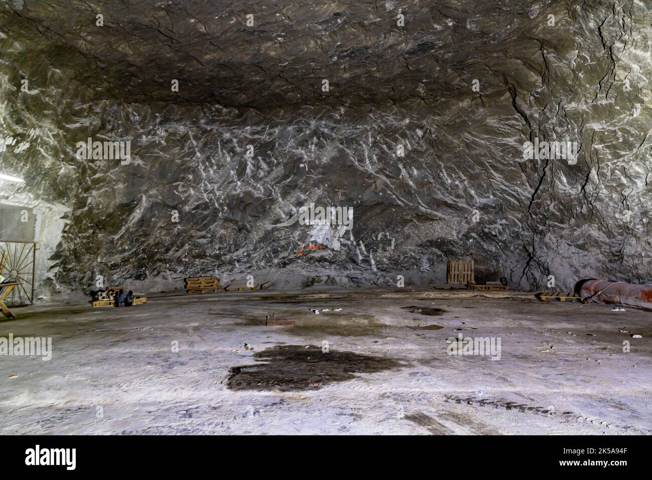 Images from inside the Praid salt mine - exploitation area, on June 19, 2021 in Praid, Harghita. Stock Photo