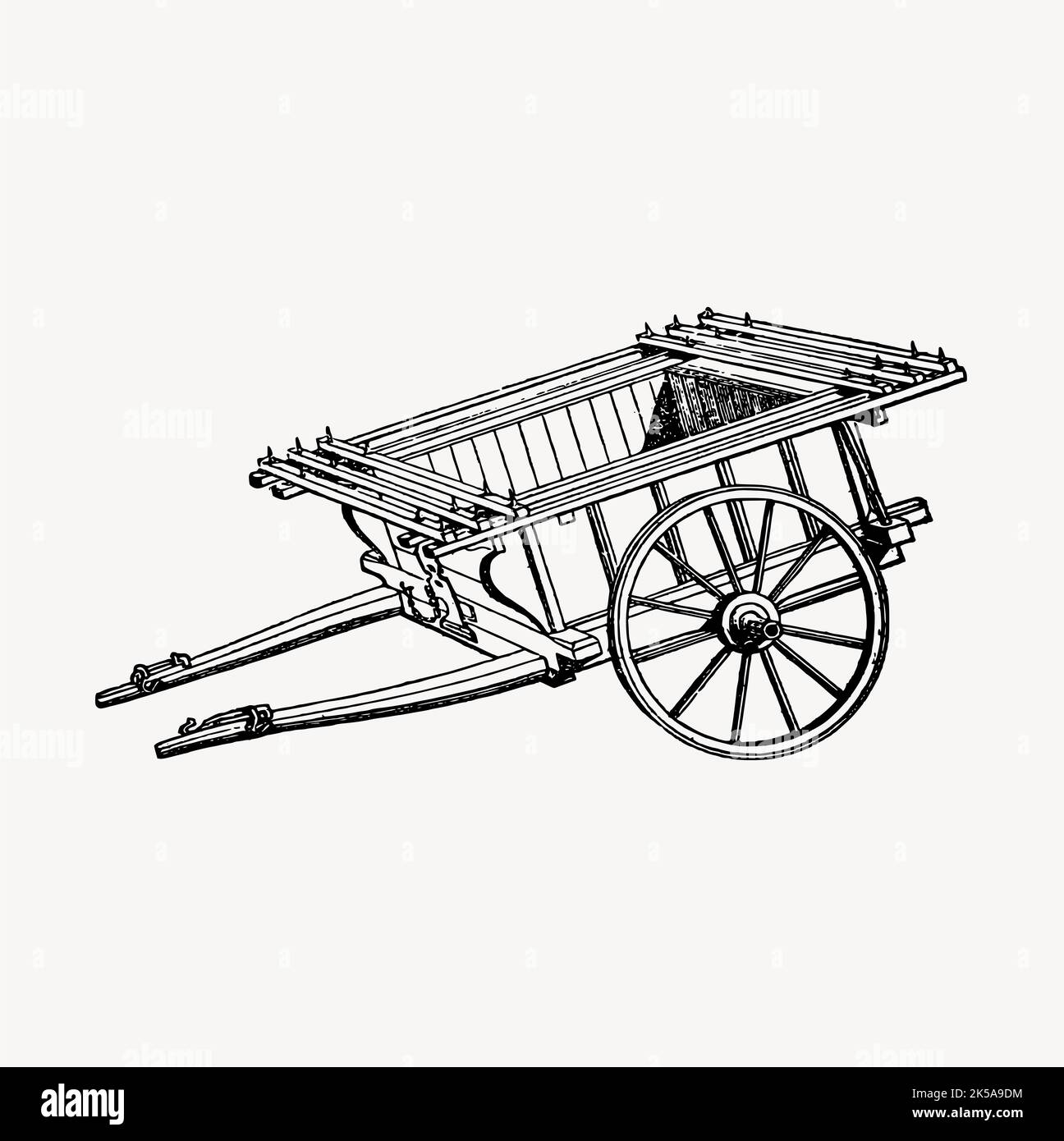 Wagon clipart, vintage hand drawn vector Stock Vector Image & Art Alamy