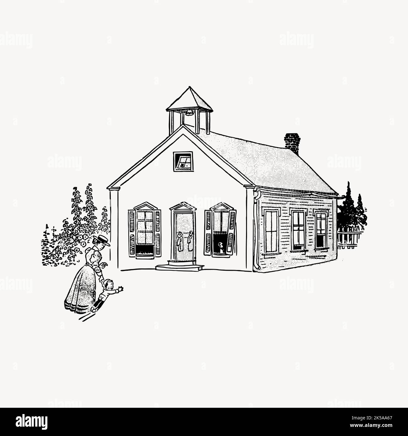 School clipart, vintage hand drawn vector Stock Vector Image & Art - Alamy