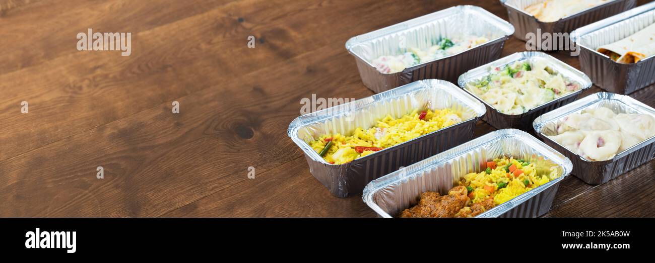 Food Meal Prep Packed Lunch. Packed Away Meals Stock Photo