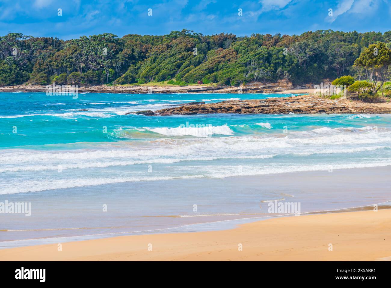 Exploring the beach at South Durras on the South Coast of NSW, Australia Stock Photo