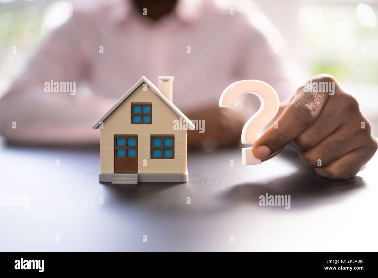 Real Estate House Mortgage Questions. Advice And Question Stock Photo