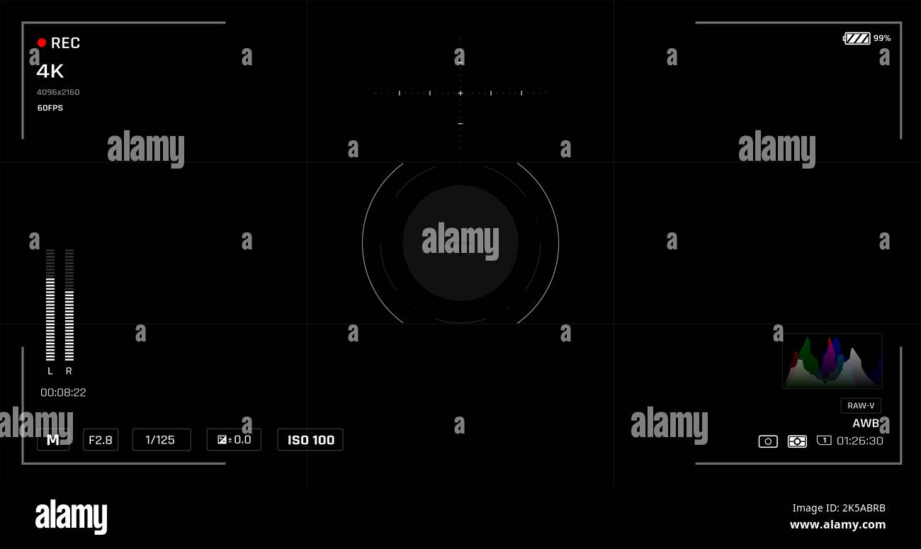 Camera user interface in the viewfinder and live view overlay frame