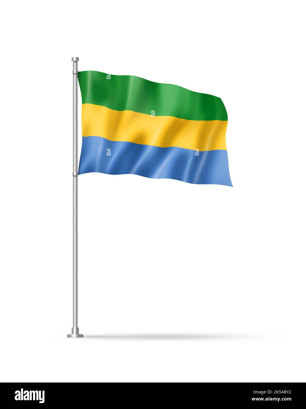 Gabon flag, 3D illustration, isolated on white Stock Photo - Alamy