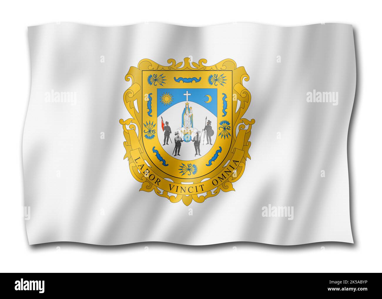 Zacatecas state flag, Mexico waving banner collection. 3D illustration Stock Photo