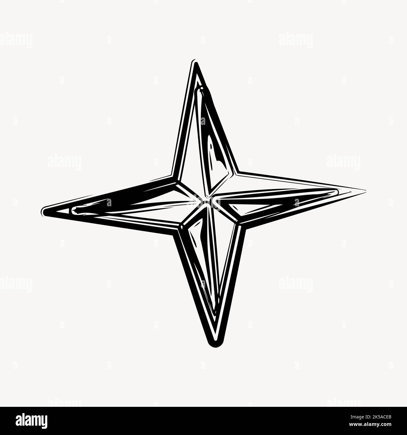 Star icon collage element, black and white illustration vector Stock ...