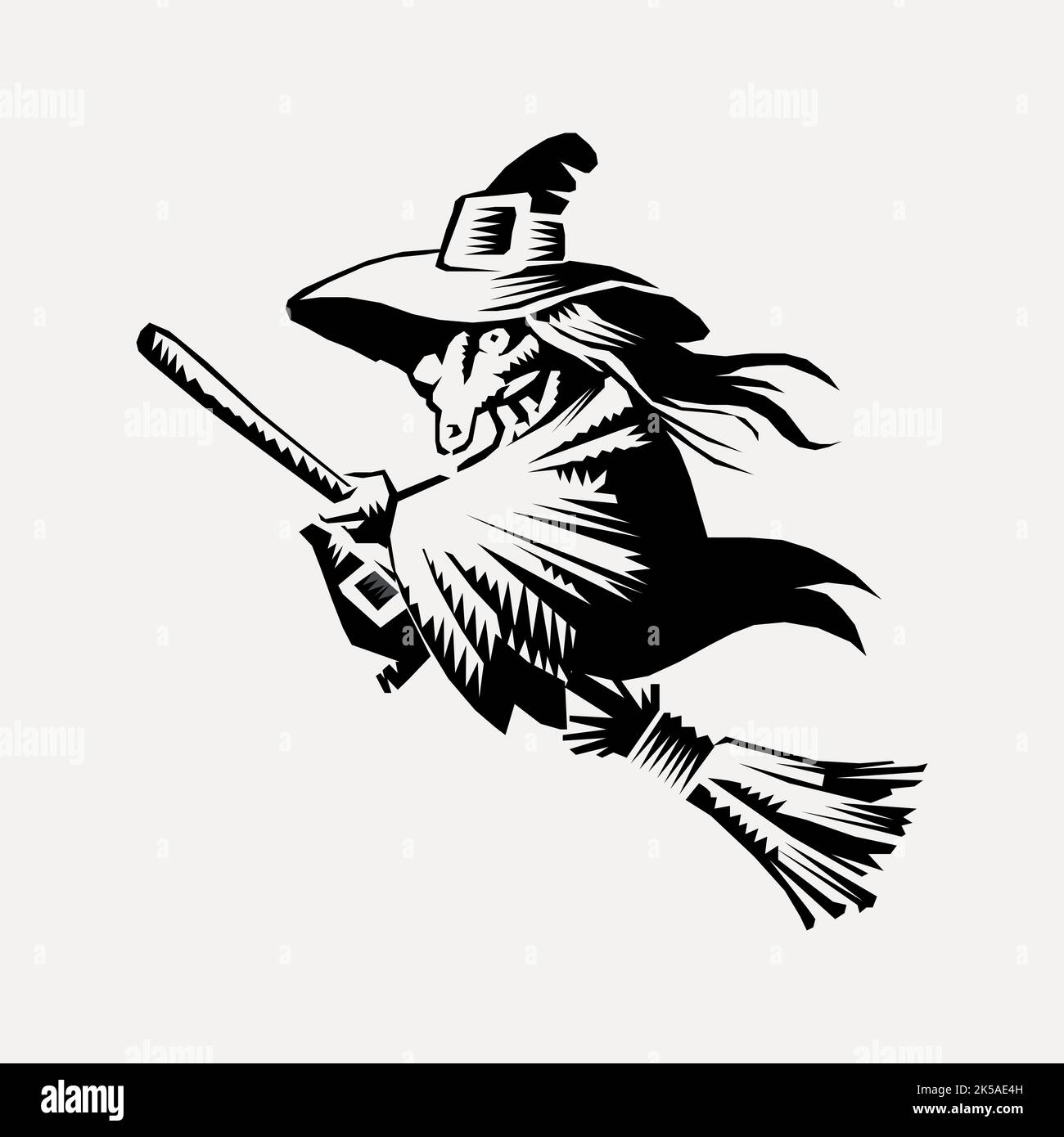 Witch clipart, Halloween illustration vector Stock Vector Image & Art ...