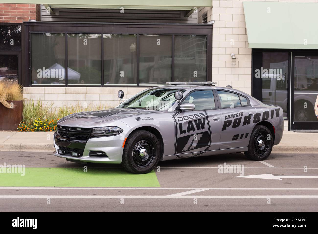 FERNDALE, MI/USA AUGUST 19, 2016 A Dodge Charger police cruiser at