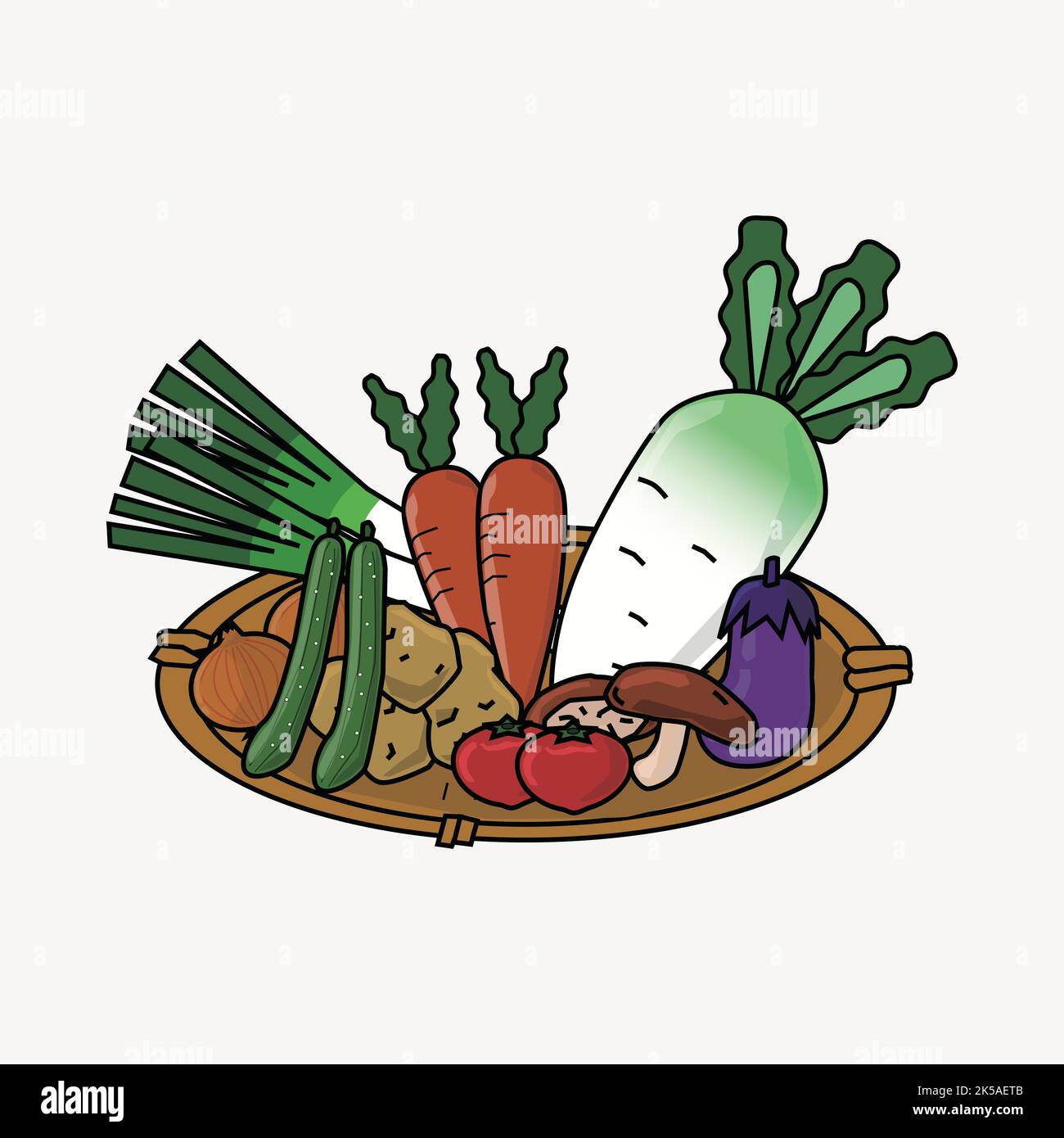 Vegetables collage element, cute illustration vector Stock Vector Image