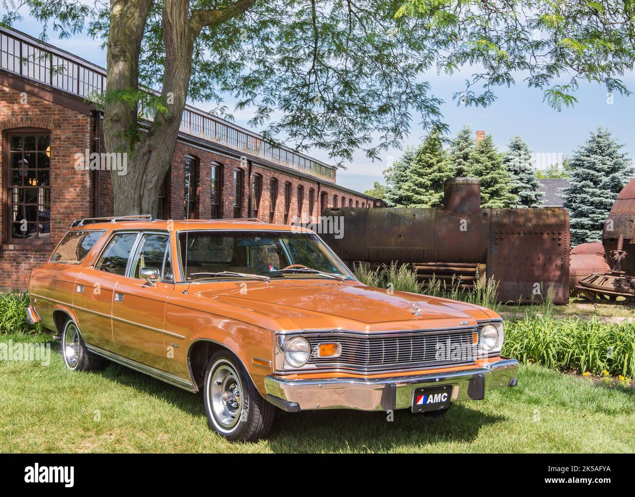 DEARBORN, MI/USA JUNE 18, 2016 A 1976 AMC Matador station wagon at The Henry Ford (THF) Motor