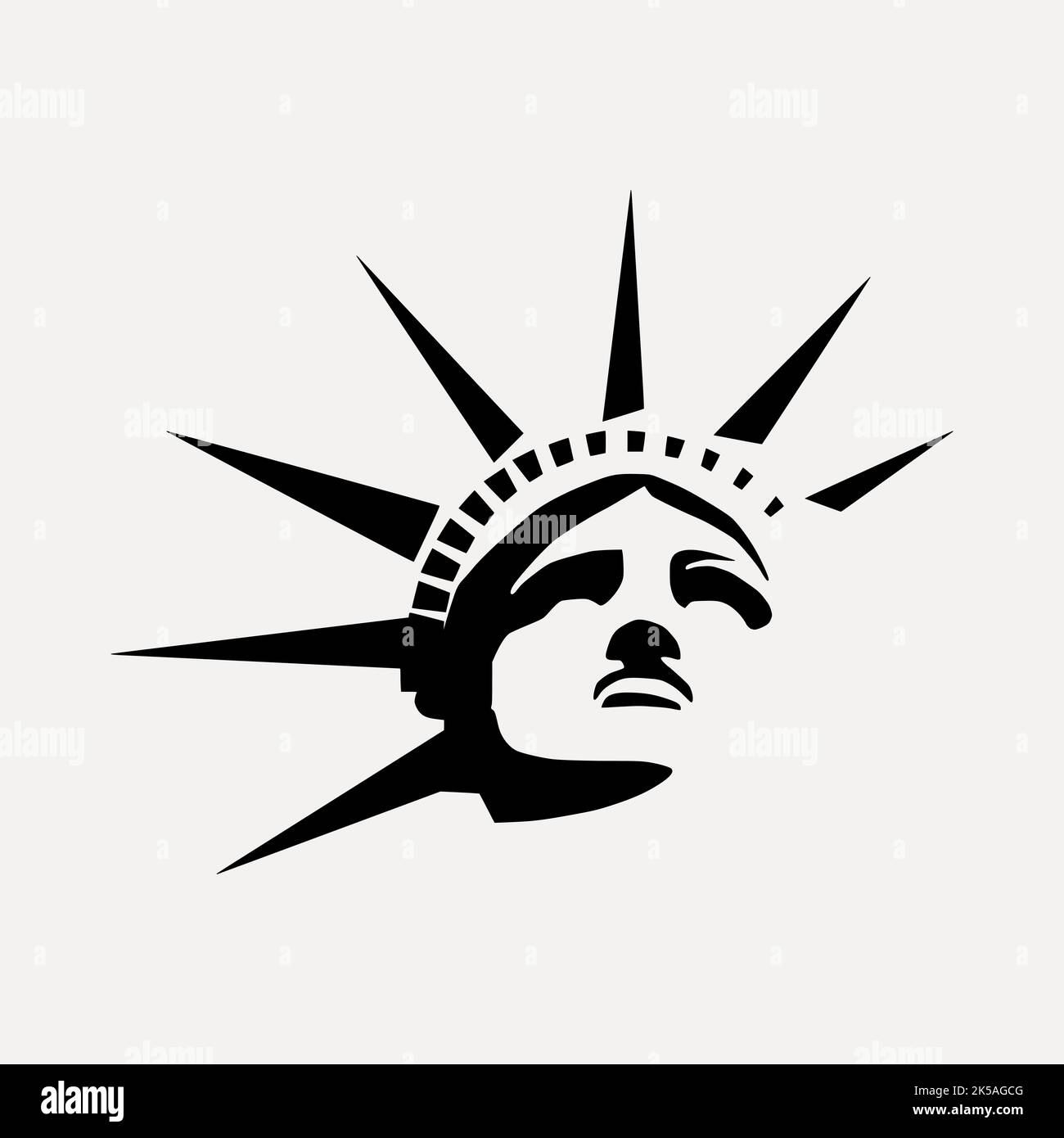 Statue of liberty drawing, black and white illustration vector Stock ...