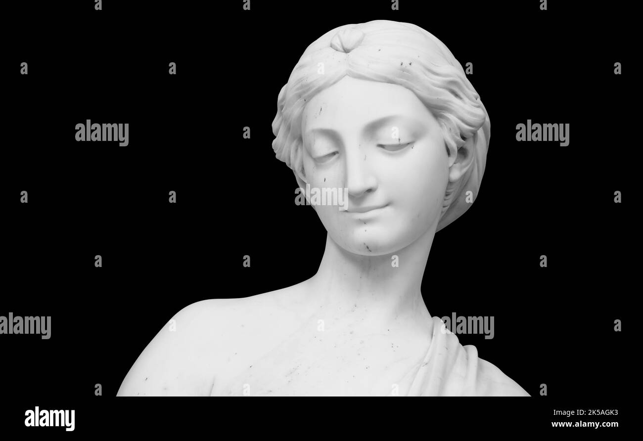 Ancient statue. Winter sculpture of Etienne in the State