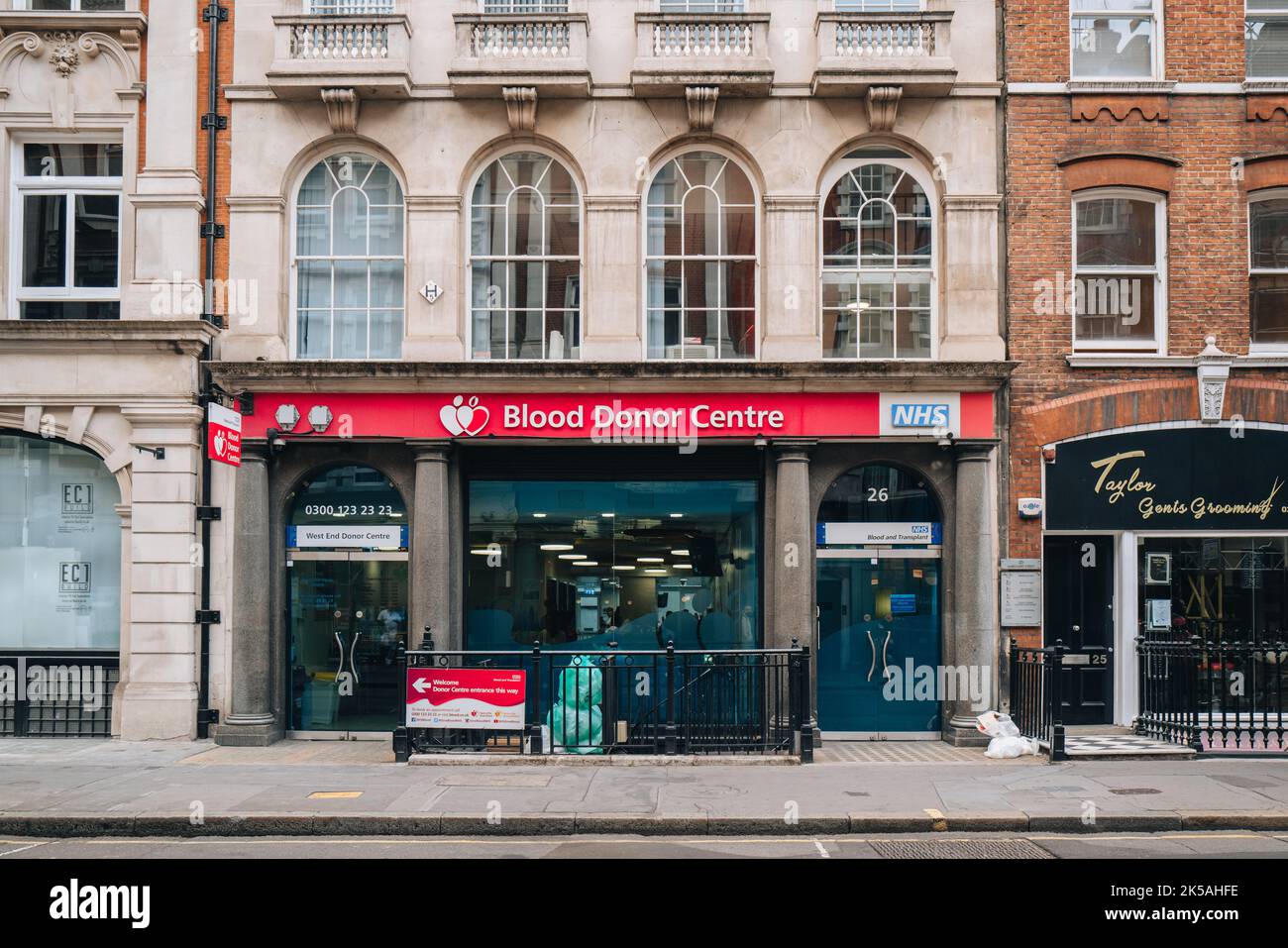 London, UK September 1, 2022 Exterior of London West End Blood Donor