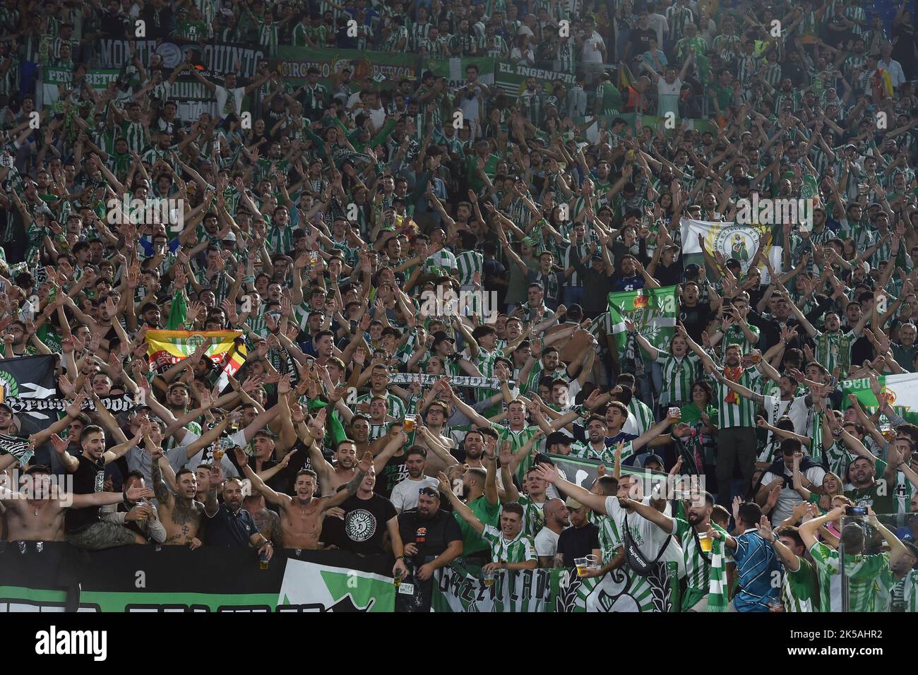 Rome, Lazio. 06th Oct, 2022. Real Betis fans during the Uefa Europa League match AS Roma v Real Betis at Olimpico stadium in Rome, Italy, Oct 06th, 2022. Fotografo01 Credit: Independent Photo Agency/Alamy Live News Stock Photo