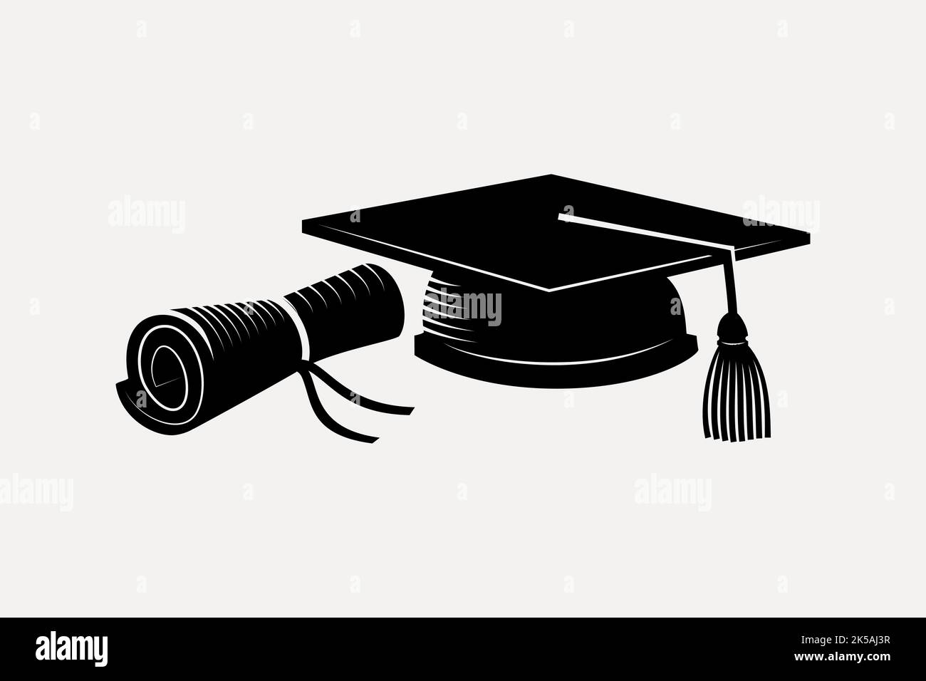 Silhouette graduation cap clipart, education illustration vector Stock ...