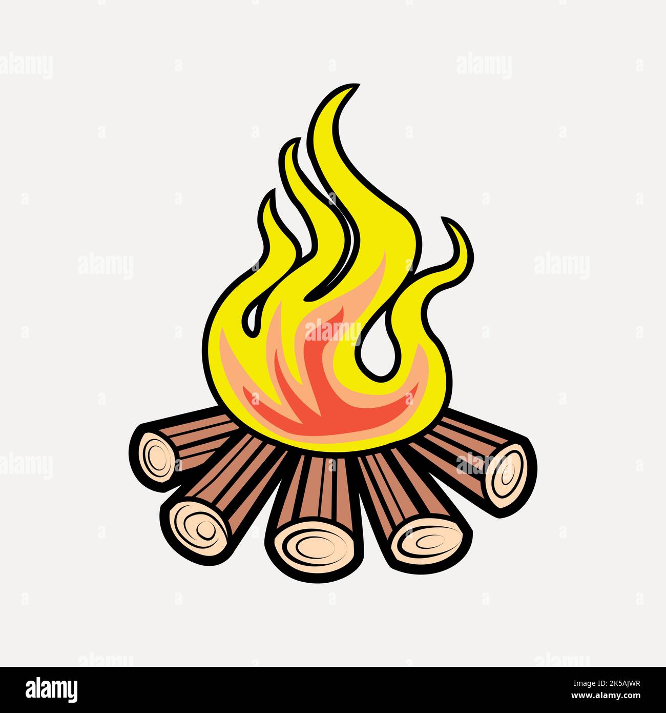 Campfire collage element, cute illustration vector Stock Vector Image ...