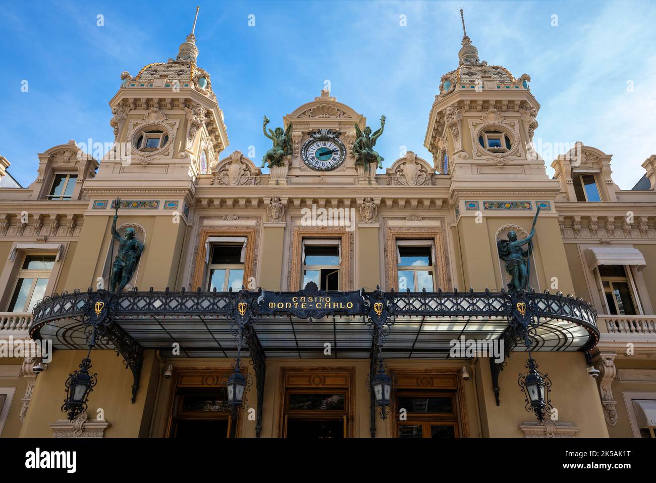 Famous casino building by Golden Square in Monte Carlo, Principality of Monaco. Stock Photo