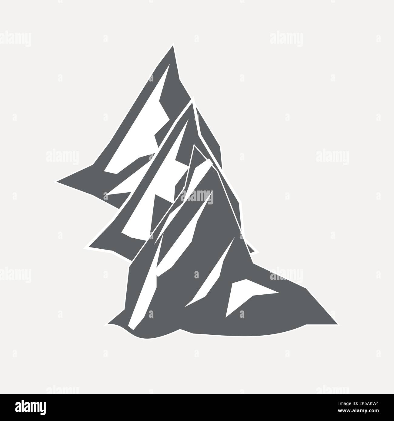 Mountain peak drawing, nature illustration vector Stock Vector Image