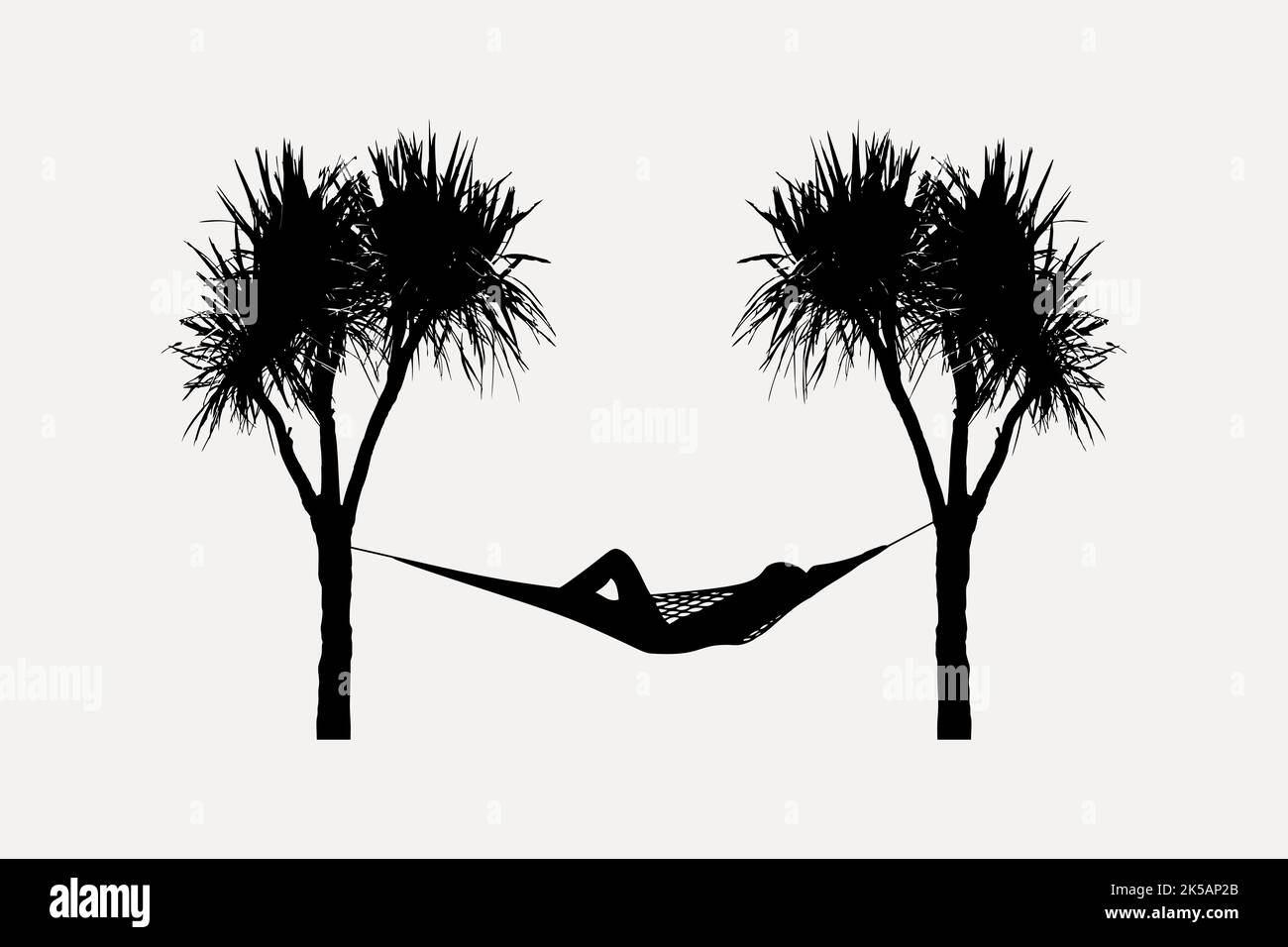 Hammock silhouette clipart, tree illustration vector Stock Vector Image &  Art - Alamy