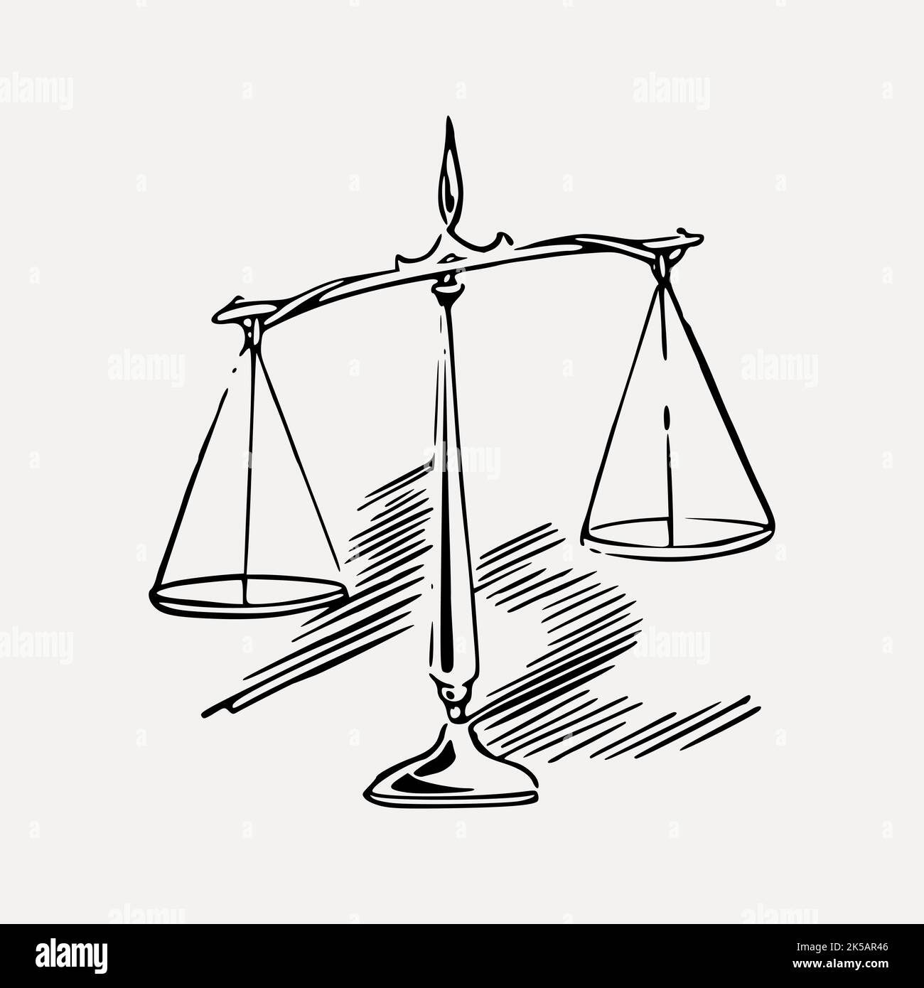 Balance scale collage element, drawing illustration vector Stock Vector ...