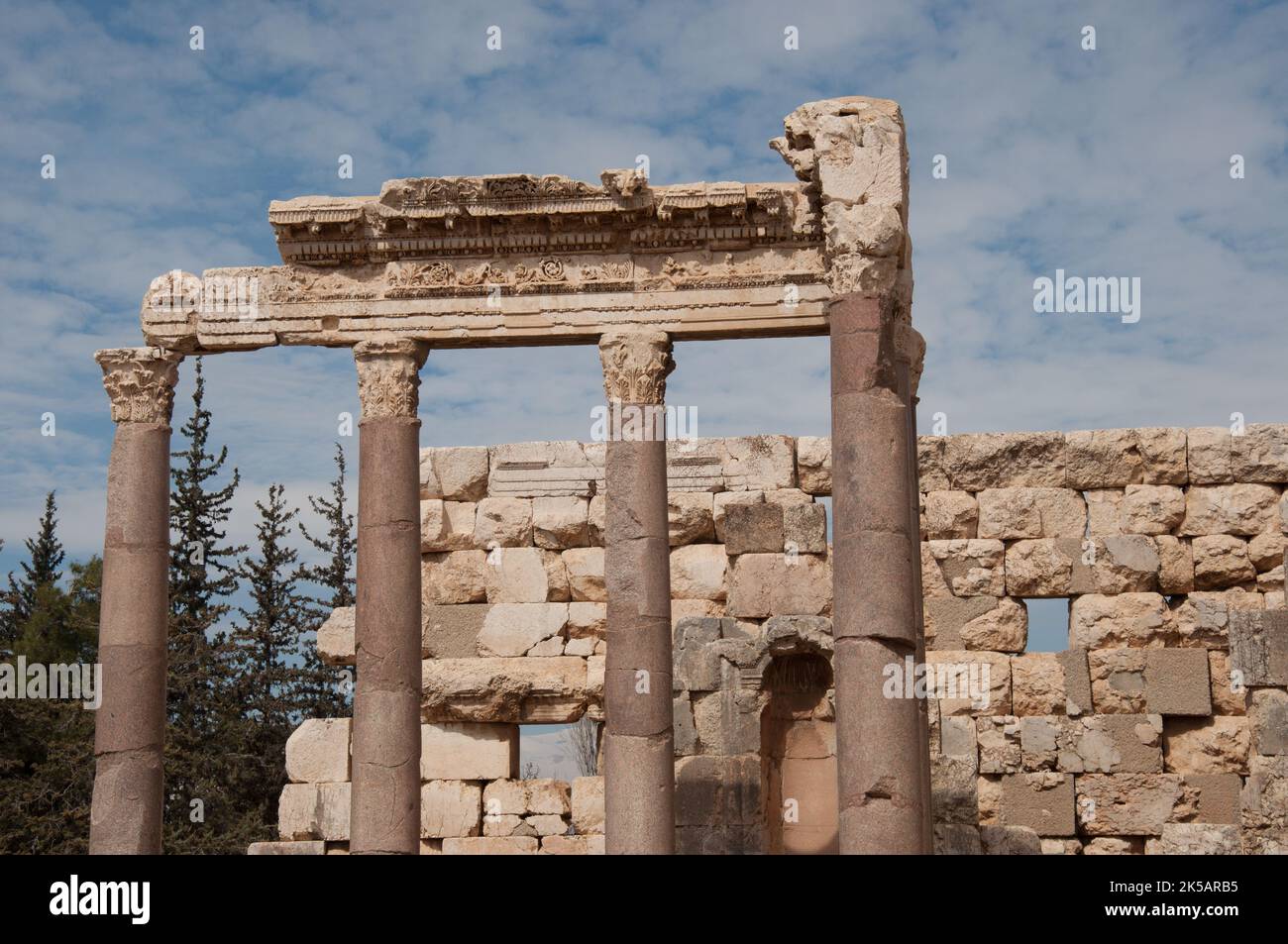 Middle Eastern Column Columns, The Great Court, Heliopolis, Roman Remains, Baalbek, Lebanon ...