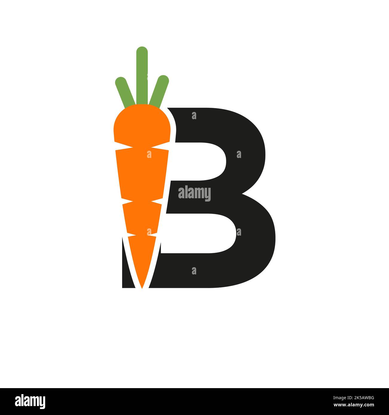 Initial Letter B Carrot Icon Design Vector Template. Carrot Logo Based ...