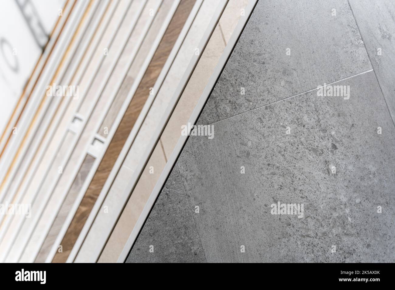Luxury Vinyl Tile flooring samples at a high end flooring showroom