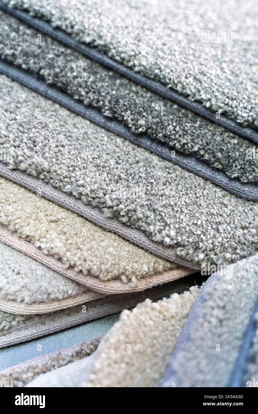 Carpet samples at a highend flooring showroom Stock Photo Alamy