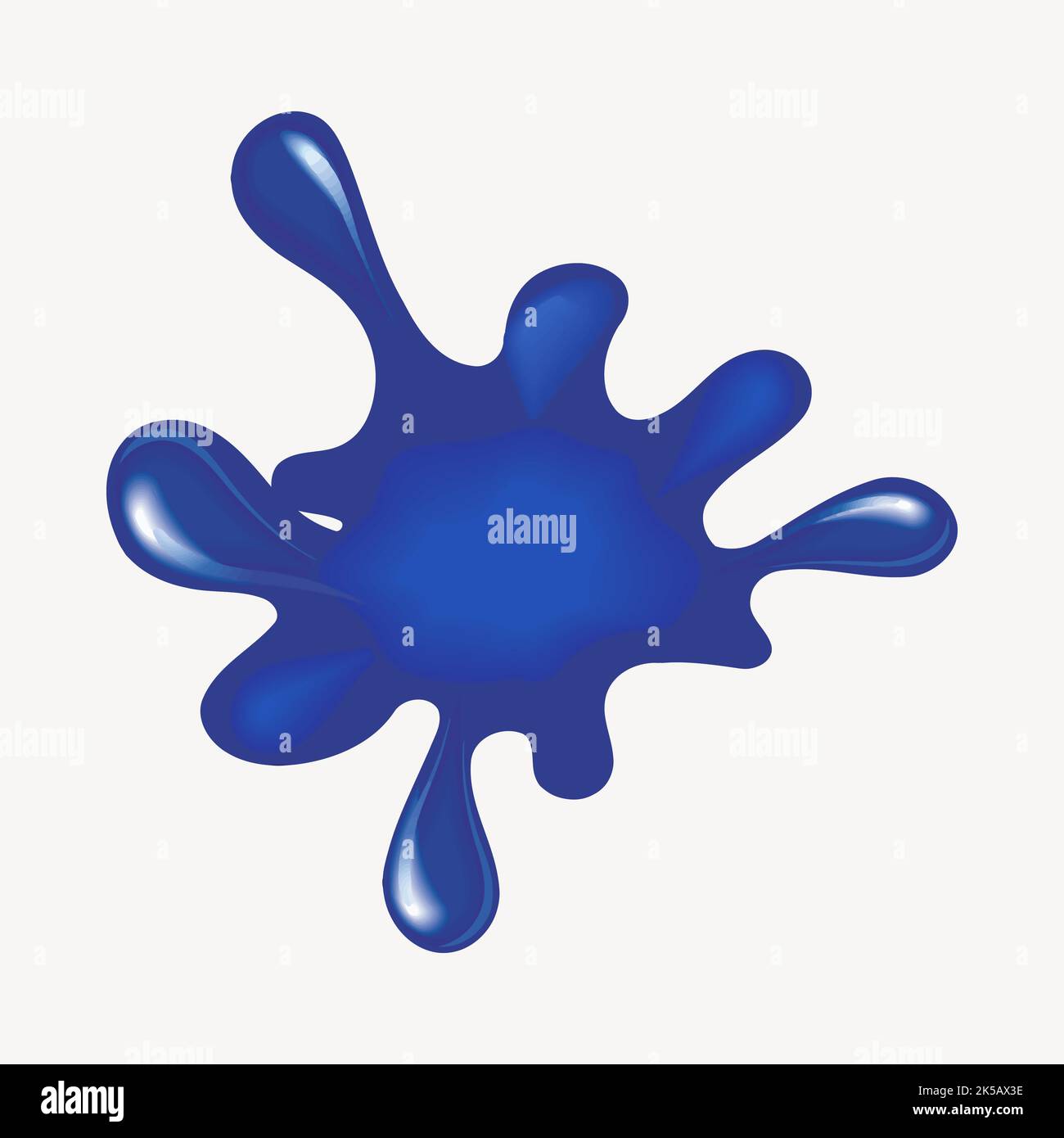 Blue ink splash collage element, cute illustration vector Stock Vector ...