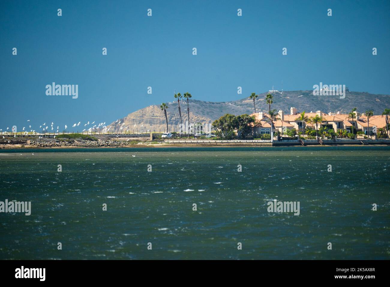 An aerial view of a city near the sea Stock Photo - Alamy