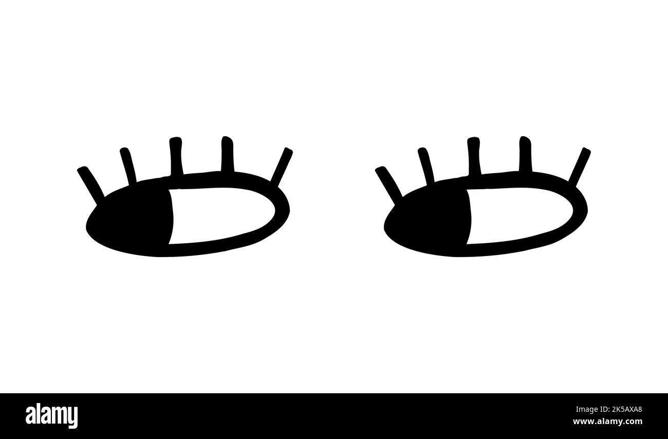 Crazy eyes. Doodle open eye. Abstract hand drawn fun geometric