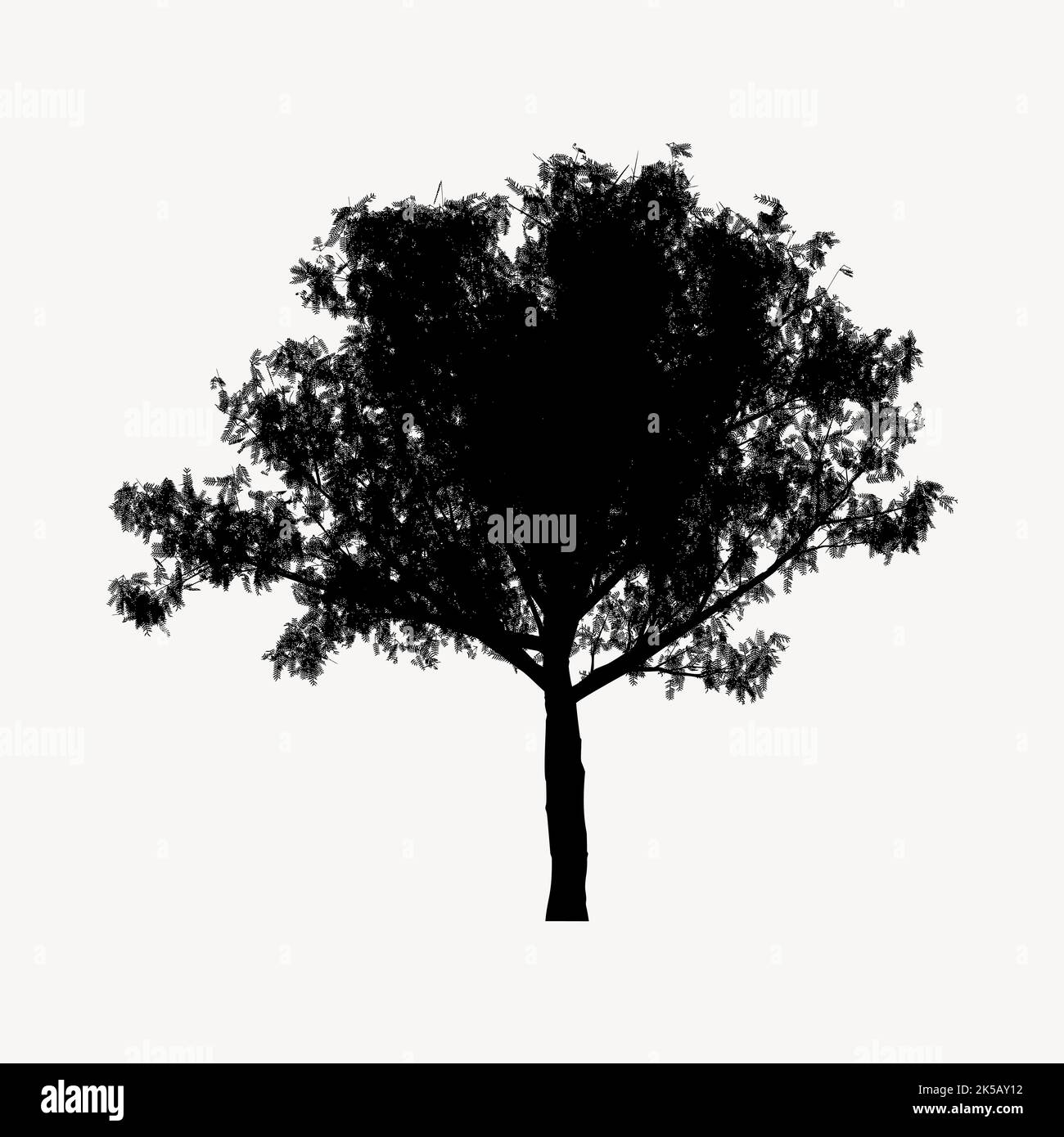 Tree silhouette collage element, nature illustration vector Stock ...