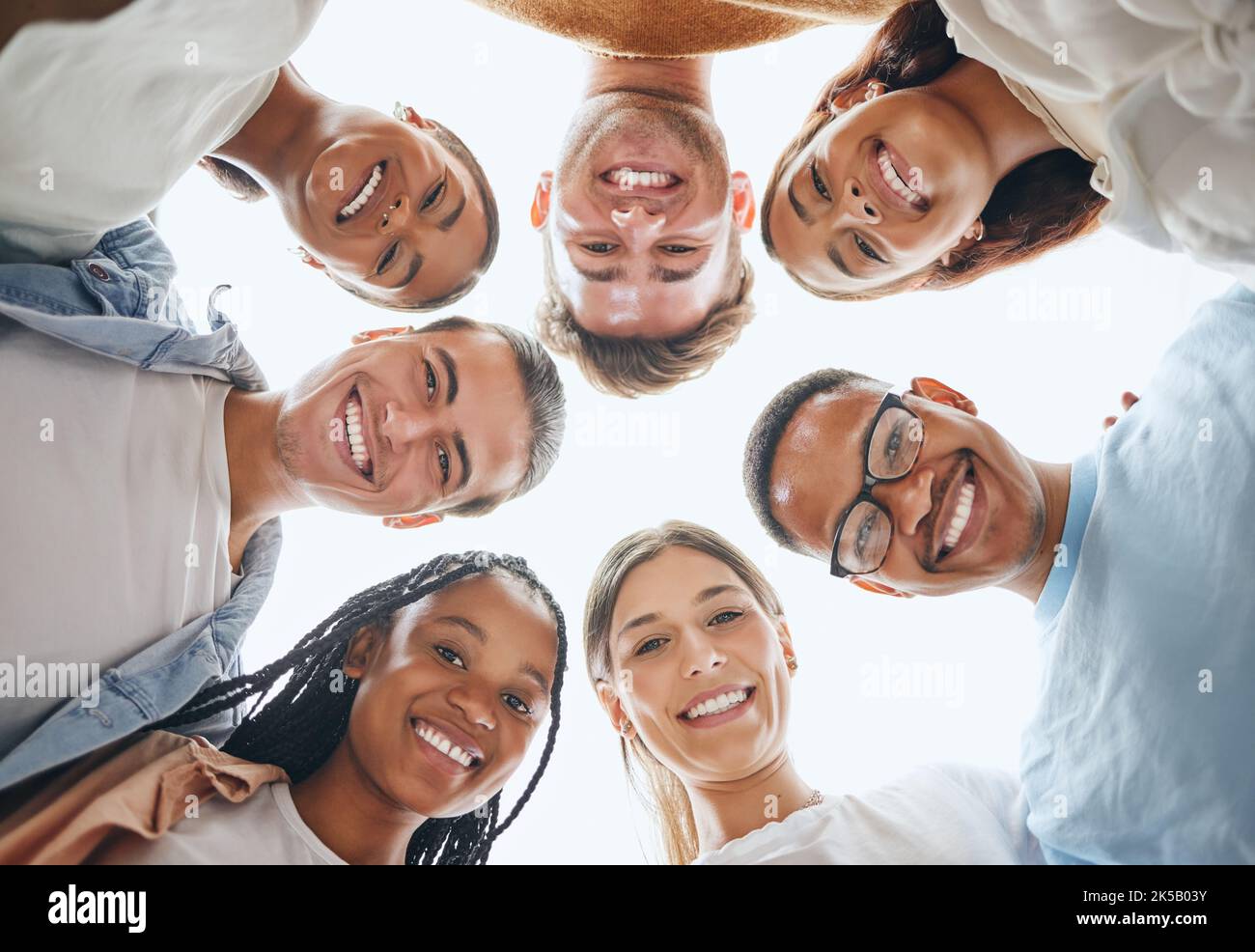 Diversity, group and portrait of people from the bottom with happiness ...