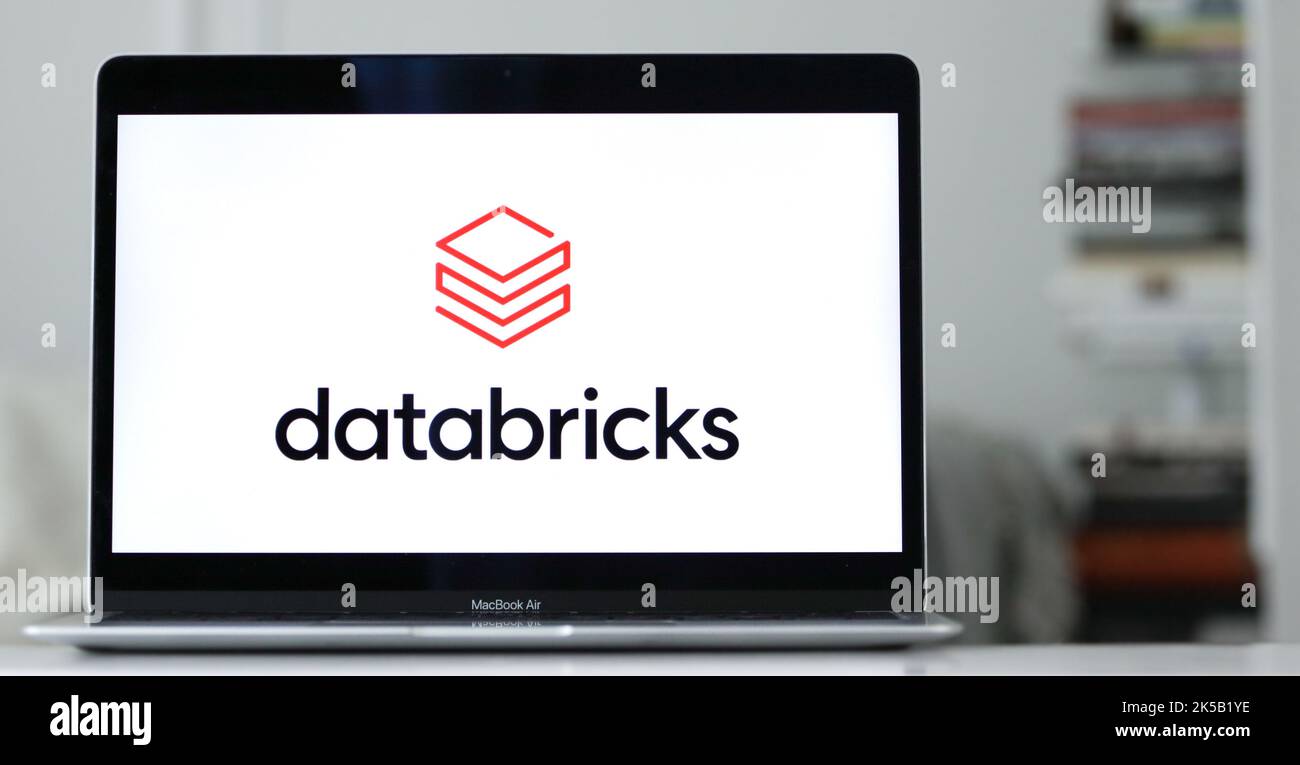 The logo of Databricks displayed on the screen of a laptop Stock Photo ...