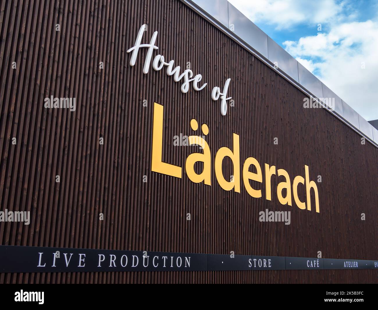 Bilten, Switzerland - June 2, 2022: Laderach is a Swiss chocolate and confectionary manufacturer based in Ennenda (Glarus) Stock Photo