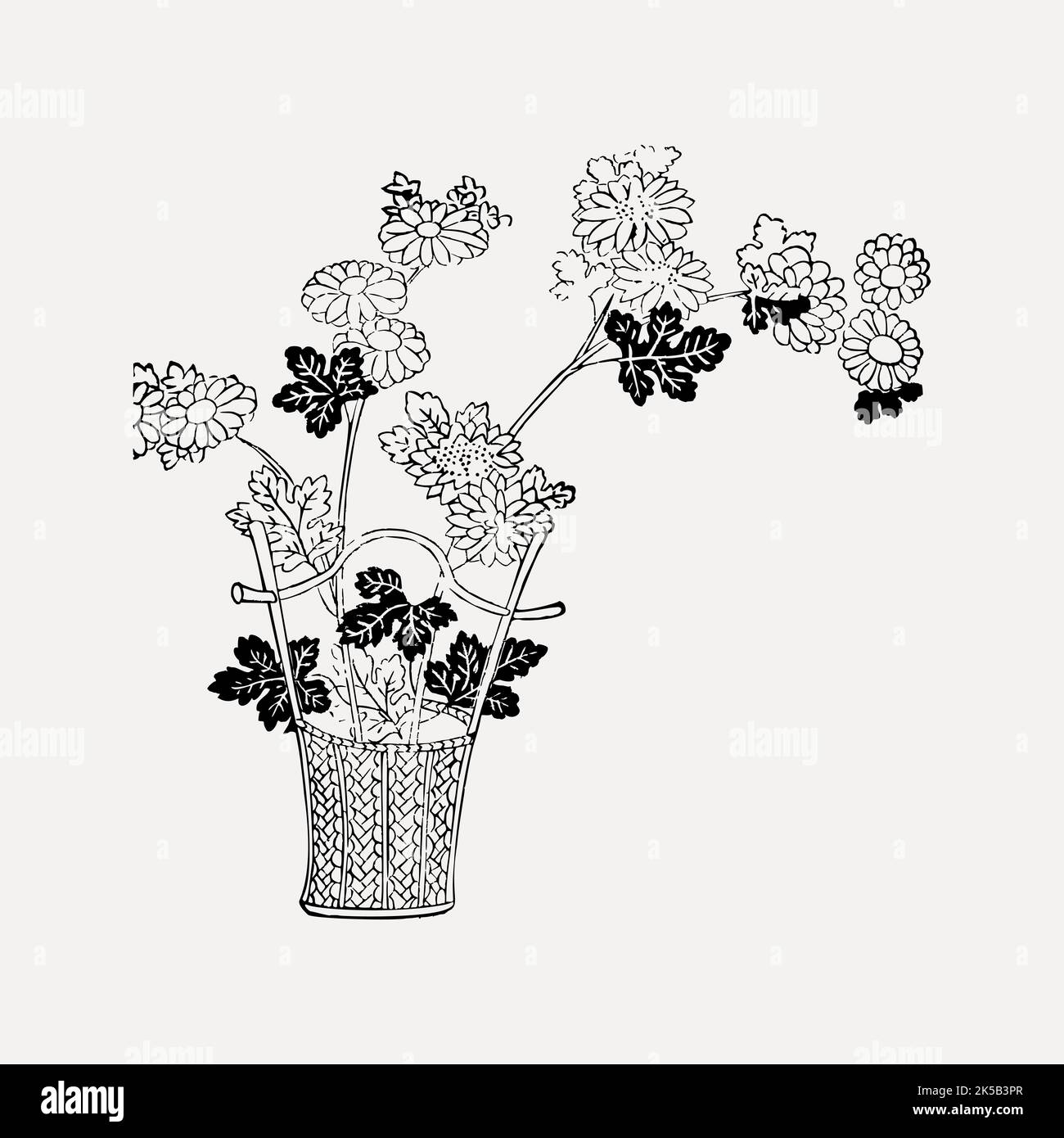 Flower collage element, drawing illustration vector Stock Vector Image