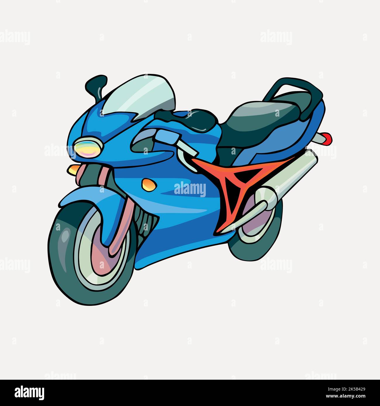 Blue big bike clipart, transportation illustration vector Stock Vector