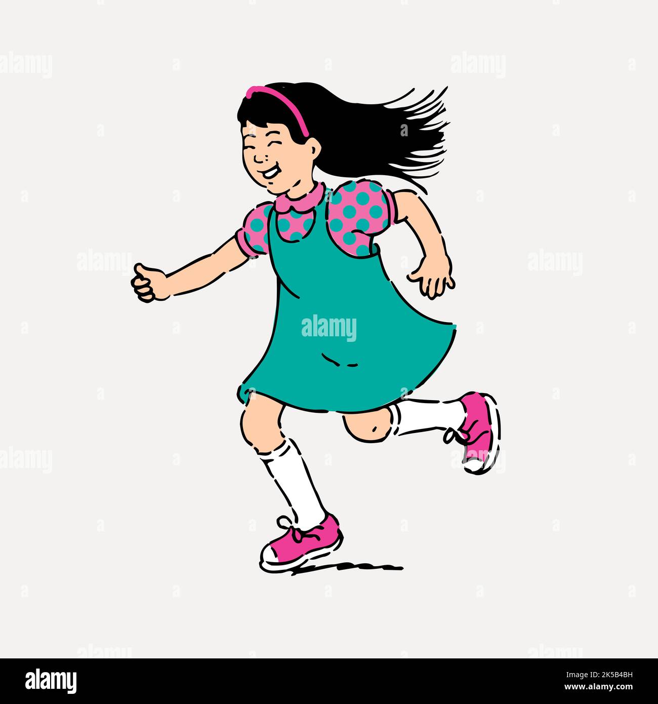 Playful girl clipart, character illustration vector Stock Vector Image