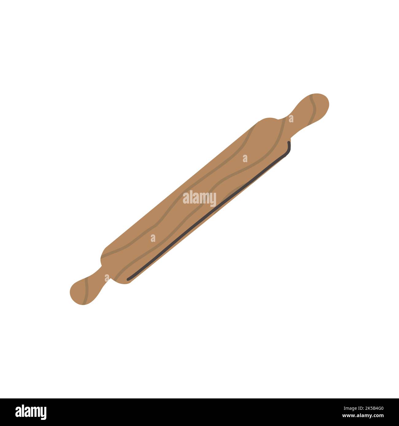 Wooden rolling pin icon. Homemade cookware. Vector baking tool ...