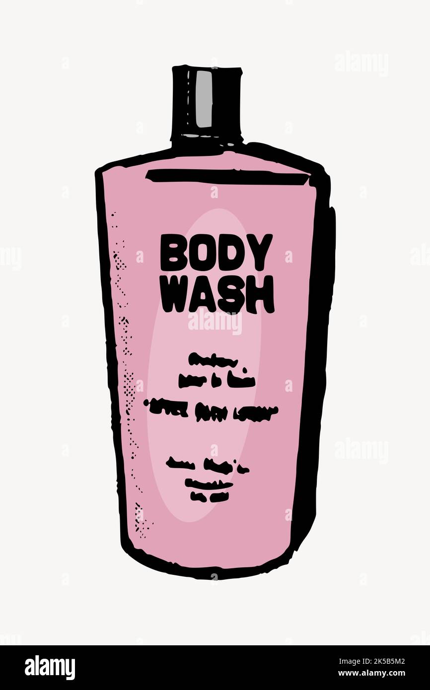 Body wash bottle clipart, beauty product illustration vector Stock ...