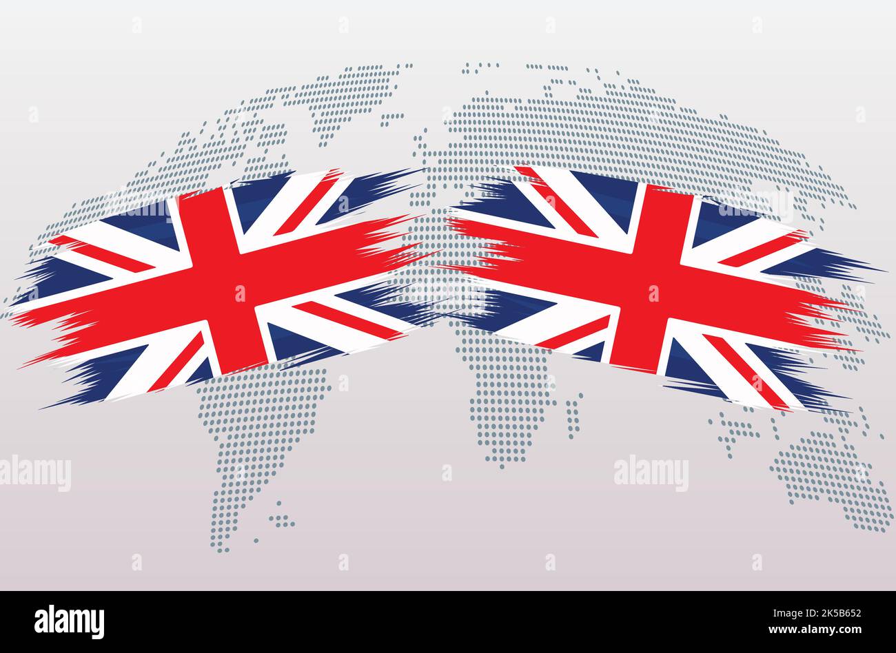 UK Great Britain and Great Britain flags. The United Kingdom vs United