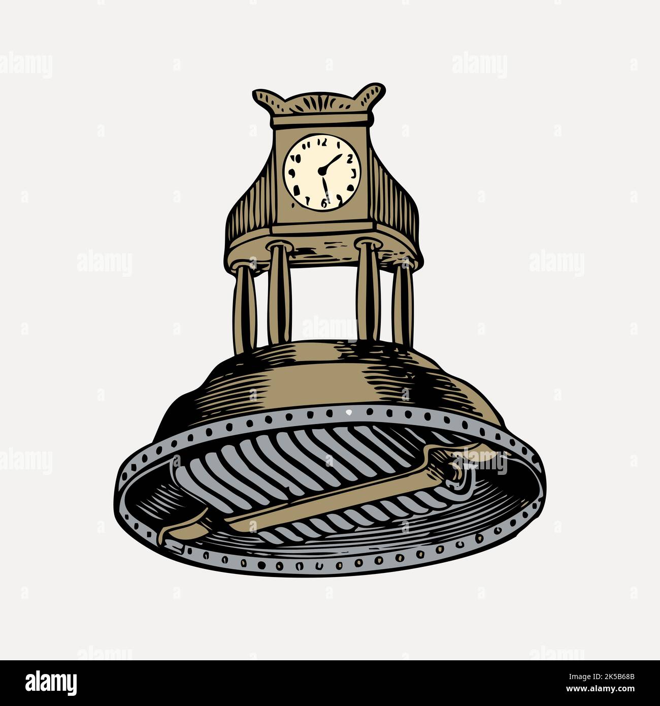Clock clipart, vintage illustration vector Stock Vector Image & Art - Alamy