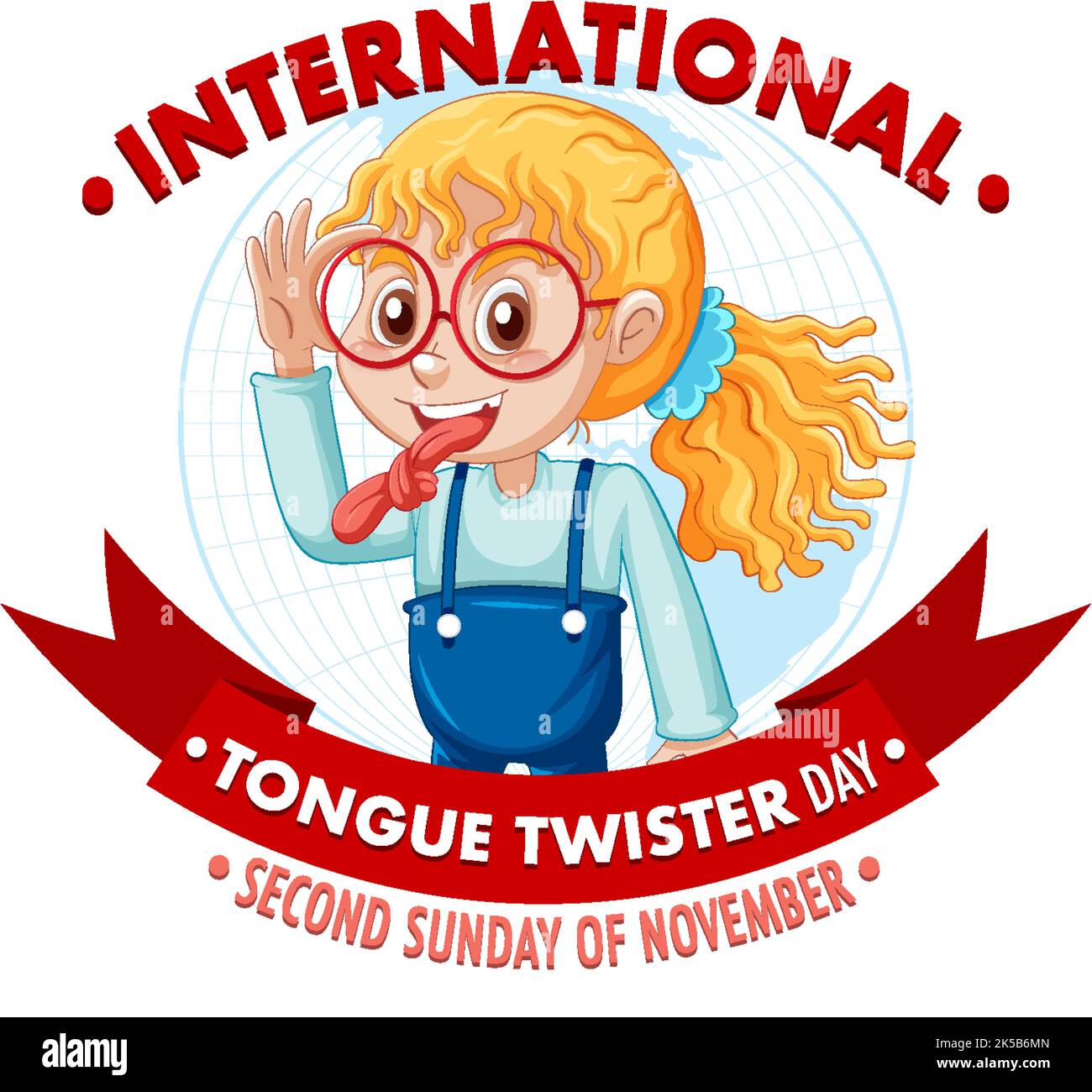 International Tongue Twister Day Banner Design illustration Stock