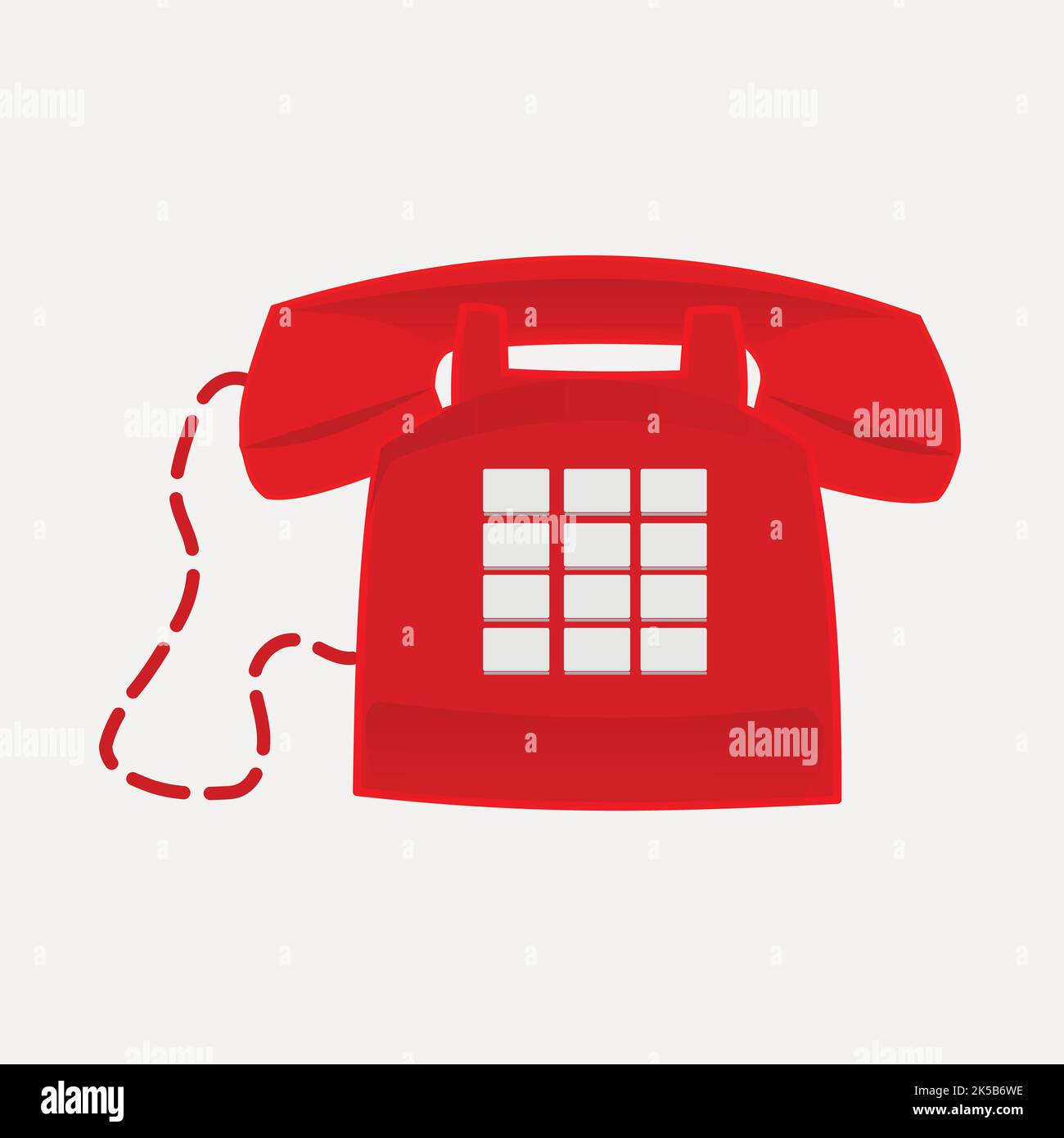 Retro telephone clipart, illustration vector. Stock Vector