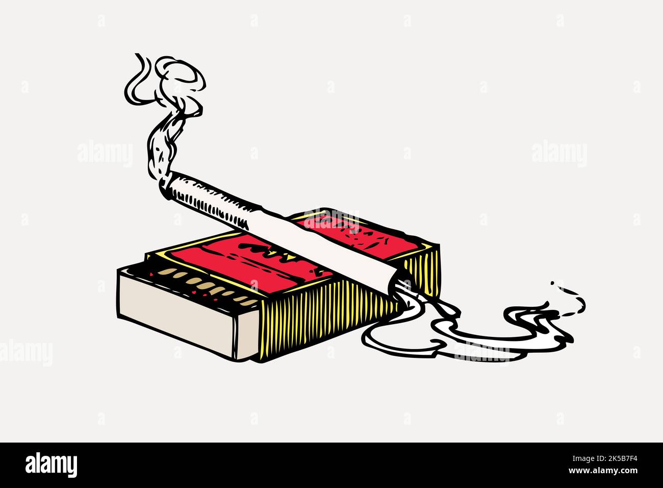 Cigarette clipart, vintage illustration vector Stock Vector Image & Art