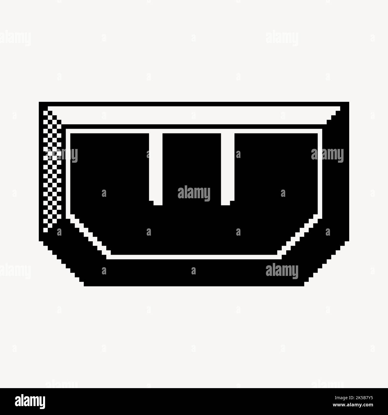 W letter clipart, 8-bit font illustration vector Stock Vector Image ...